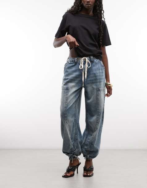 True Religion - vaqueros denim baggy en azul lavado medio - view 1