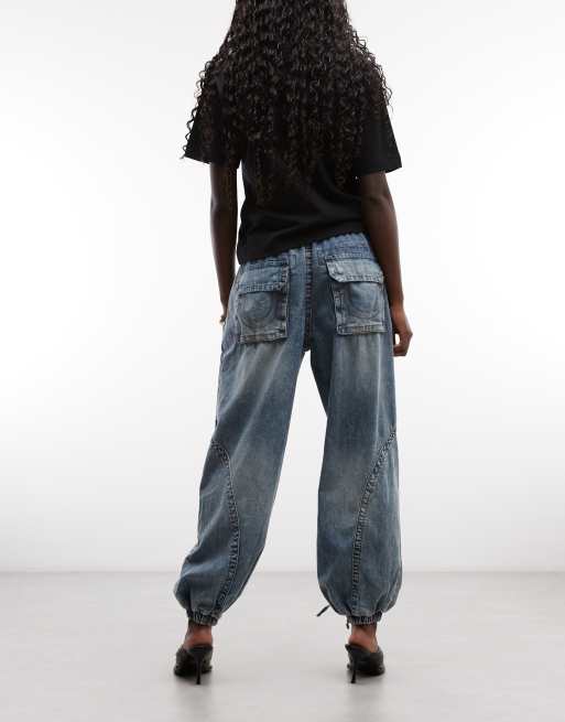 True Religion - vaqueros denim baggy en azul lavado medio, 3 de 5