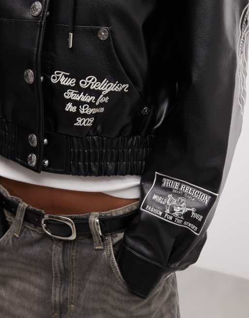 True Religion veste à capuche en PU noire avec motif brodé au dos, 4 de 4