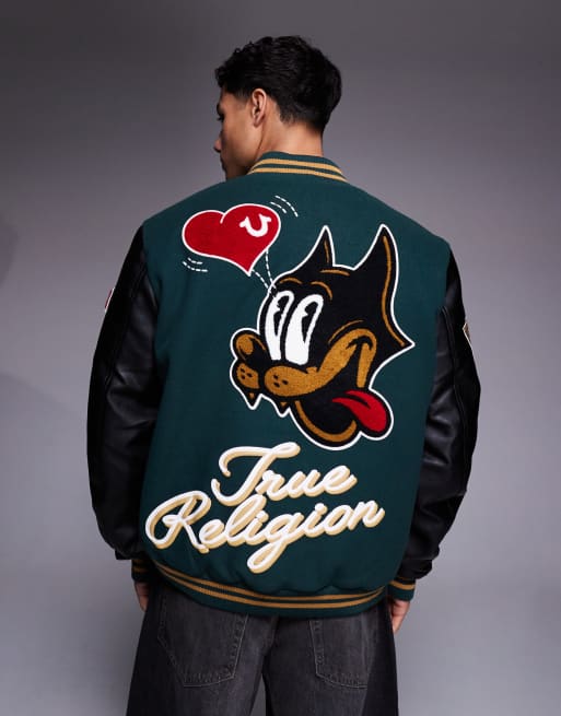 True Religion - Veste Teddy à écussons brodés - Vert, 3 de 5