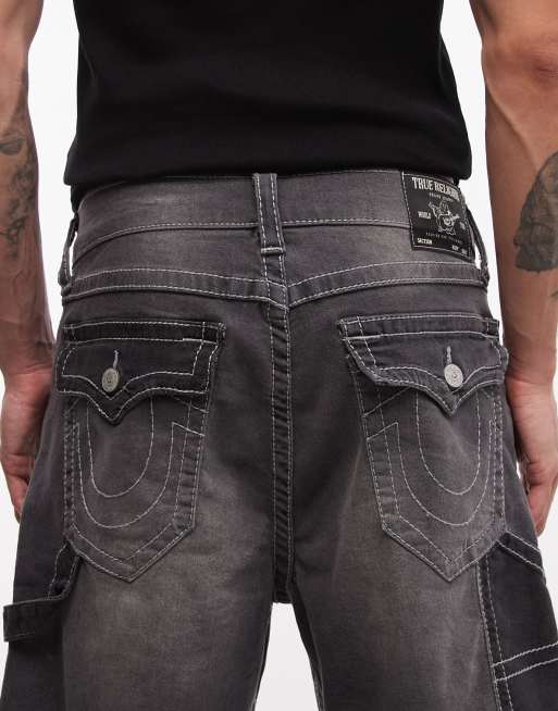 True Religion – Vinny Big T – Carpenter-Shorts in schwarzer Waschung, 4 von 5