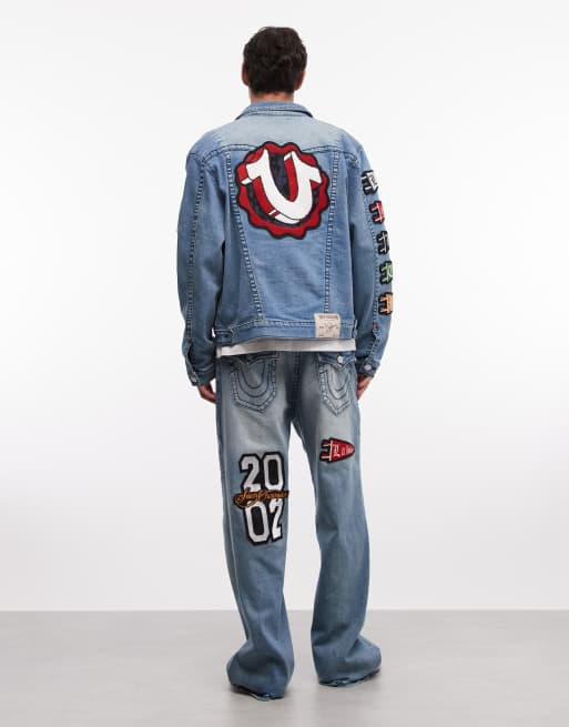 True Religion - Vinny - Jean baggy d'ensemble à empiècements - Bleu moyen délavé, 3 de 5