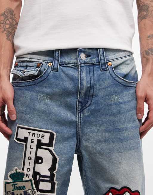 True Religion - Vinny - Jean baggy d'ensemble à empiècements - Bleu moyen délavé, 5 de 5