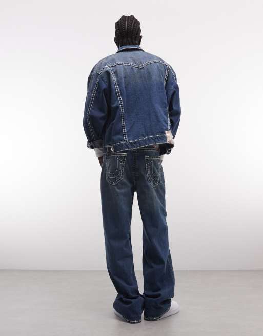 True Religion – Vinny – Mellanblå, extra baggy jeans med tvättad finish, 2 av 5