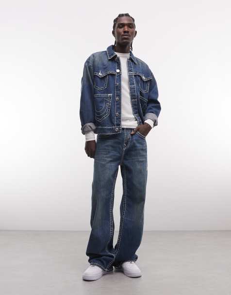 True Religion – Vinny – Sehr weite Jeans in verwaschenem Mittelblau - view 1