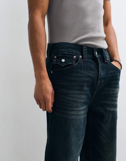 True Religion – Vinny – Straight Jeans in dunkler Waschung mit Pattentaschen, 5 von 5