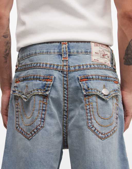 True Religion Vinny Super T baggy shorts in medium wash blue, 4 of 5
