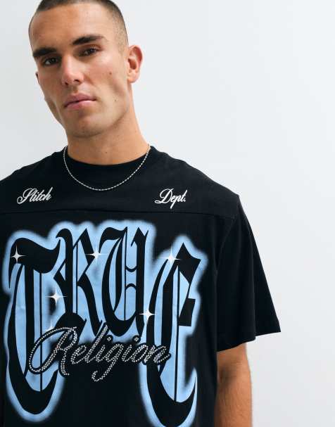 True Religion xl crystal logo boxy fit T-shirt-sæt i sort - view 1