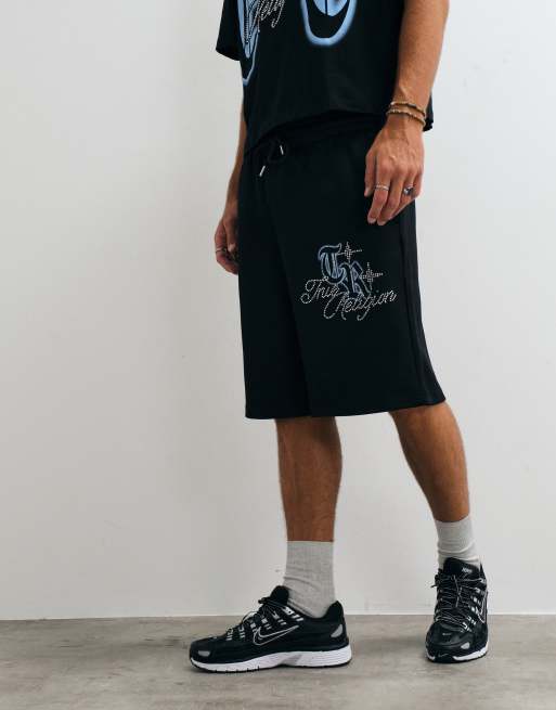 True Religion XL Mesh-Shorts als Co-ord in Schwarz, 2 von 5