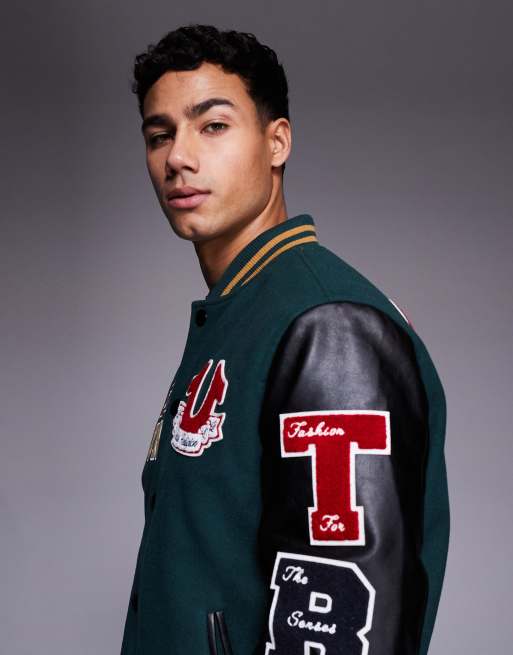 True Religion – Zielona kurtka varsity z haftowanymi naszywkami, 4 z 5