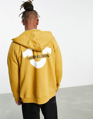 True Religion True Religion zip through hoodie in gold