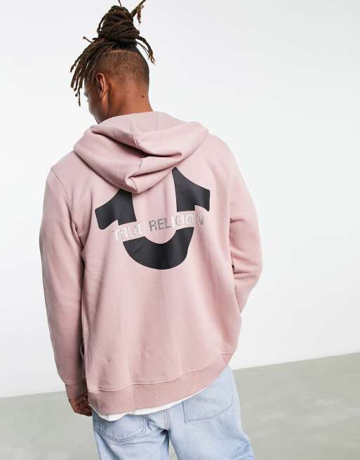 True Religion zip up hoodie in pink | ASOS