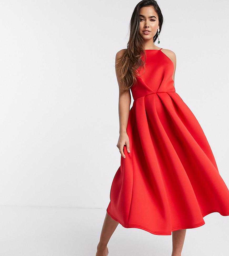 True Violet - Avondkleding - Exclusieve rugloze midi-jurk in rood