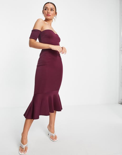 Fishtail midi dress with sleeves sale