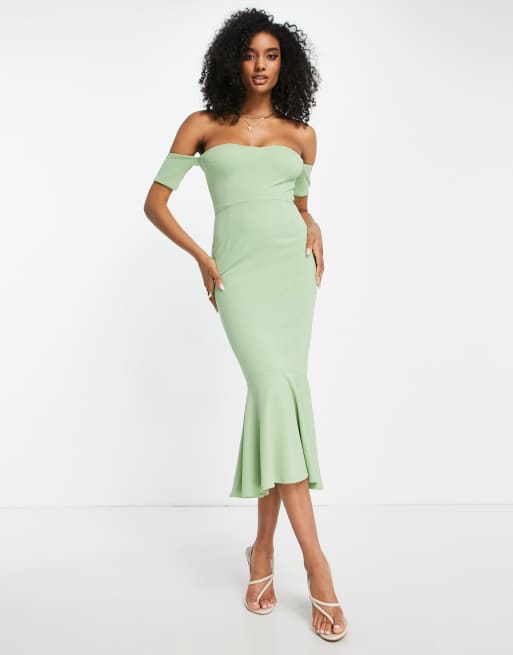 Sage green outlet dress midi