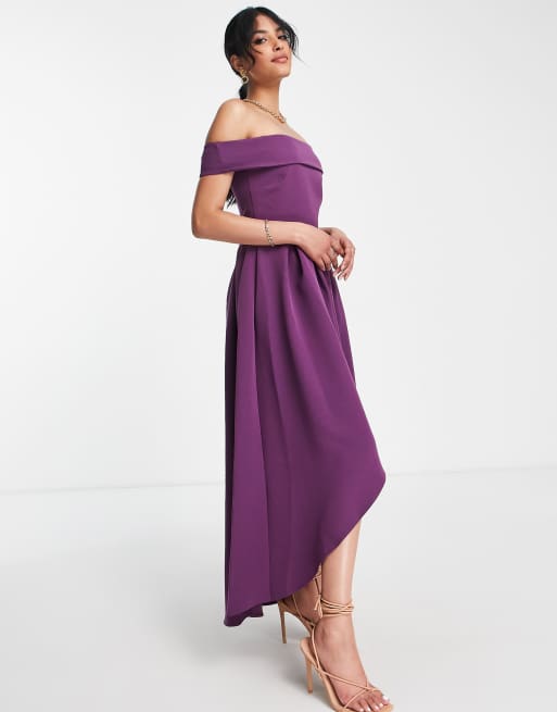 True violet bardot clearance dress