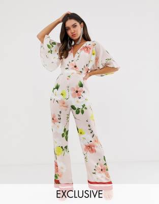 floral batwing jumpsuit