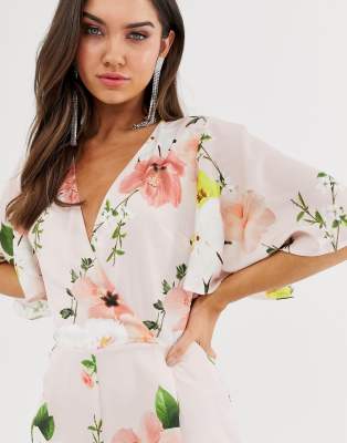 floral batwing jumpsuit