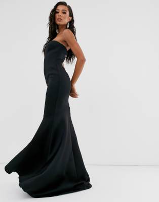 asos black fishtail dress