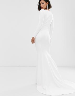 long sleeve ivory maxi dress