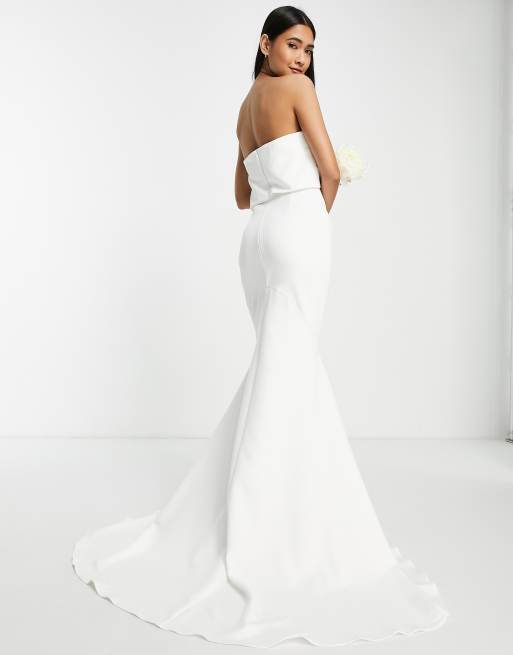 Asos edition bow 2024 back bandeau wedding dress