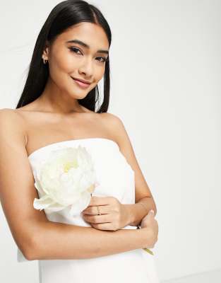 Asos edition bow cheap back bandeau wedding dress