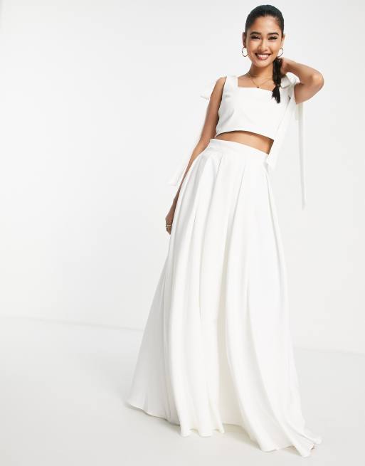 Formal crop top 2024 and skirt set