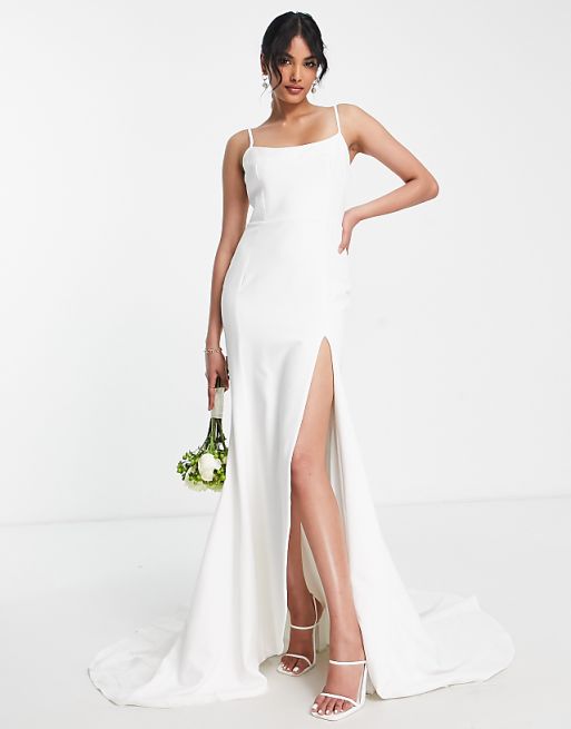 High-Low Hemline Adjustable Halter Ivory Lace Dress High-Low Hemline Adjustable Halter Ivory Lace Dress