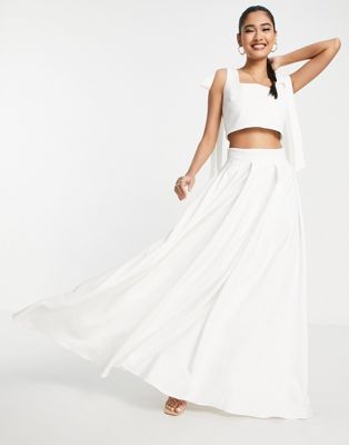 True Violet Bridal statement maxi skirt co-ord with in ivory