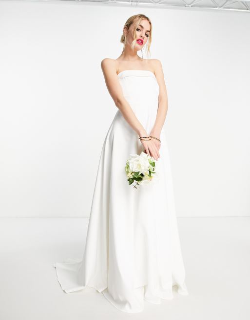 True Violet Bridal – Sukienka maxi typu bandeau w kolorze kości słoniowej