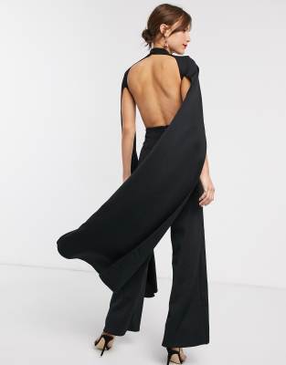 black cape jumpsuit