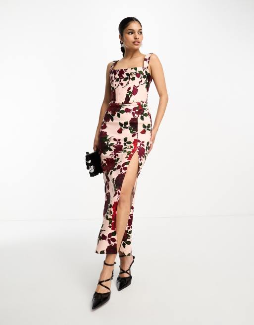 rose trumpet dress asos