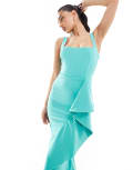 True Violet corset midi dress in turquoise-Green