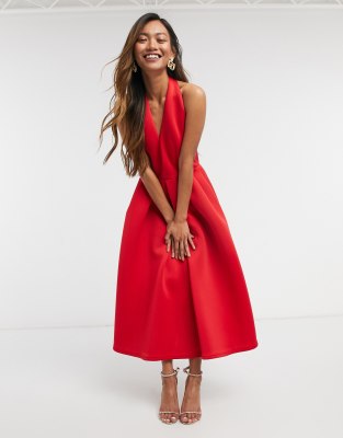 Red midi sale dress formal