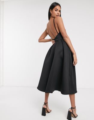 midi black dress formal