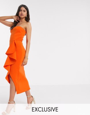 orange frill dress