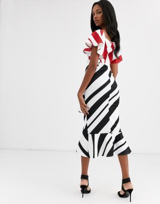 bardot multi stripe dress