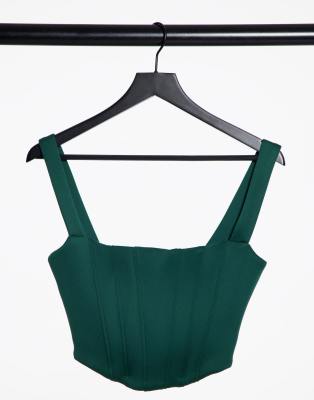 green bustier corset