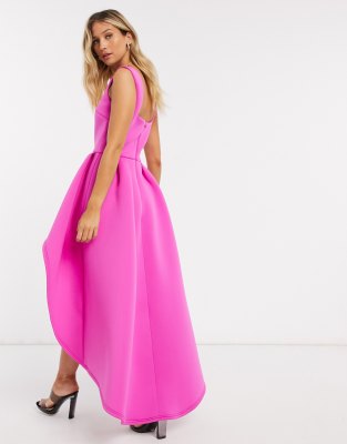 hot pink high neck dress