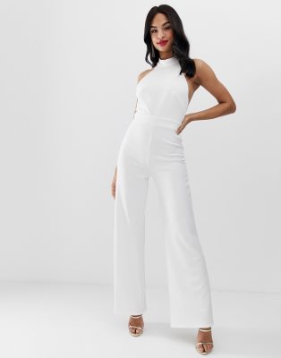 Halter white jumpsuit online