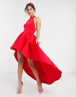 Red high best sale low cocktail dress