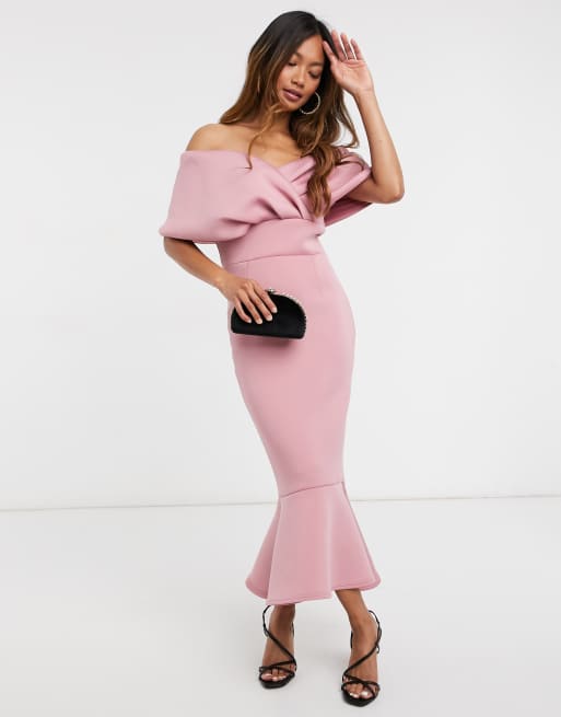 Off shoulder 2025 dusty rose dress