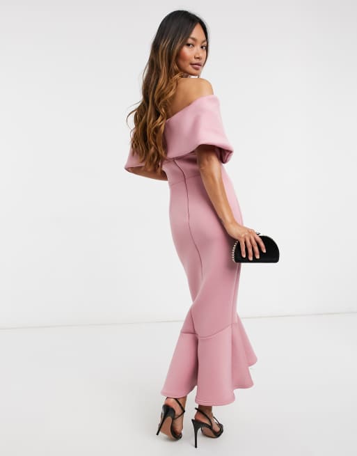 Off the shoulder outlet dusty rose dress