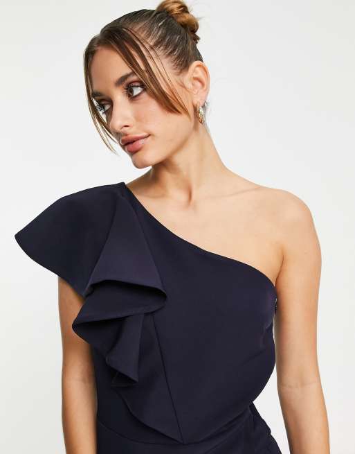 Frill one shoulder outlet dress