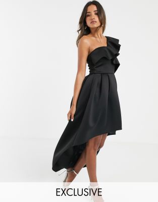 strapless high low maxi evening dress