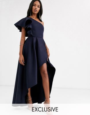 true violet high low maxi dress