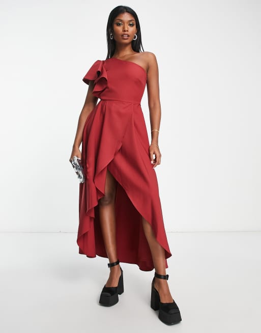 Frill one shop shoulder dress