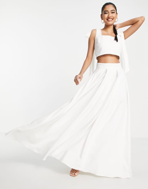 True Violet - Gonna appariscente lunga da sposa color avorio in coordinato