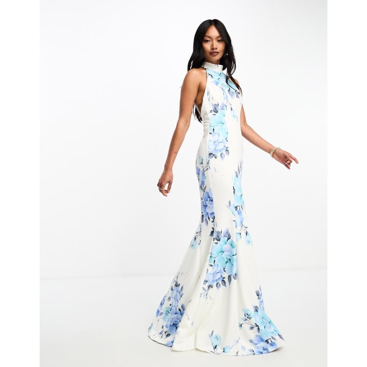 Baby blue store floral maxi dress