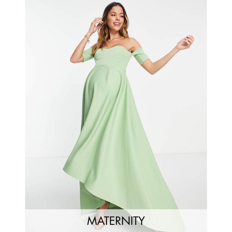 sage green maternity dress Annabella Knit Midi but this time with a little smocking to make this gorgeous gown even more comfortable Maternity Sienna Satin Dress |